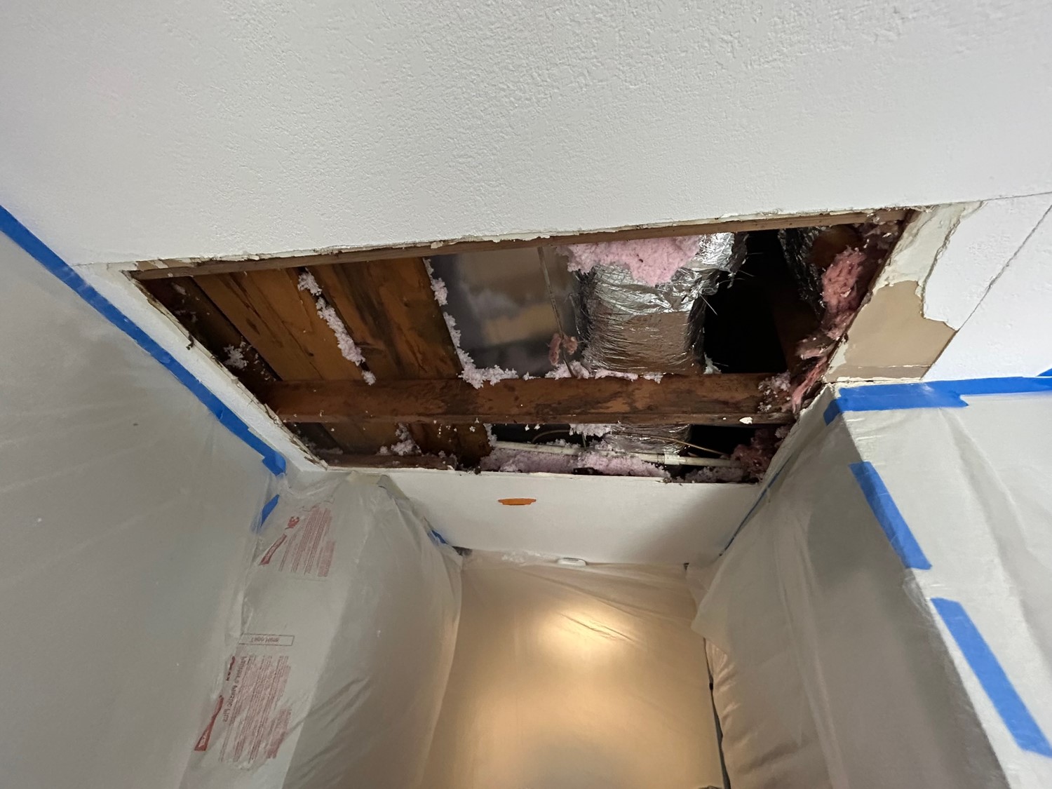 Drywall water damage — hidden moisture behind the surface