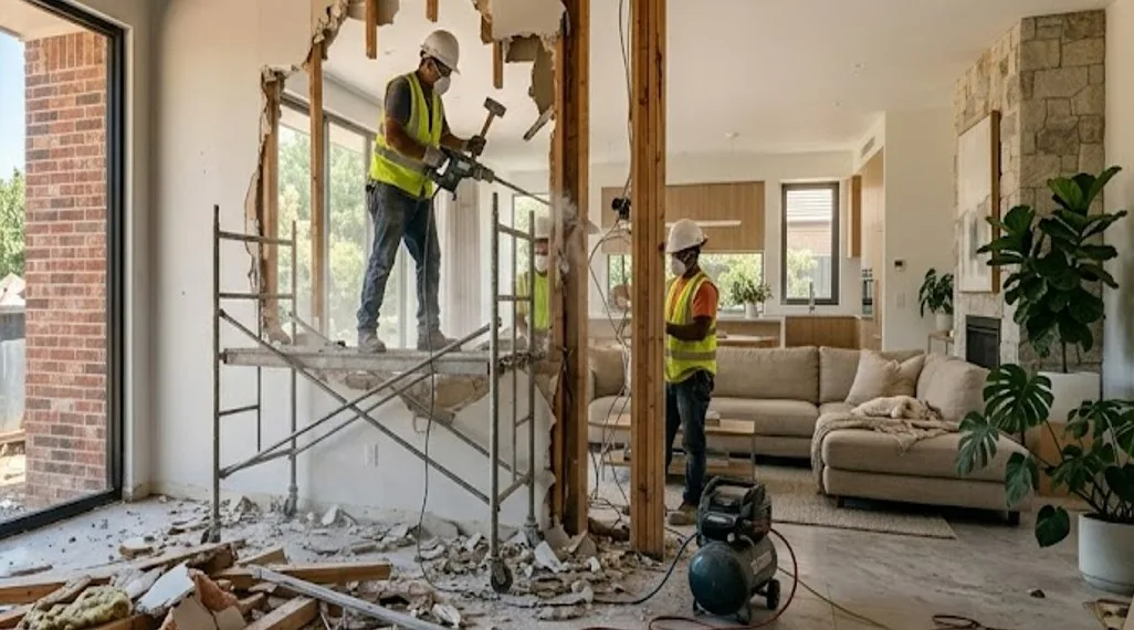 ServiceBeaver wall removal and open concept remodeling
