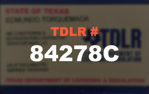 TDLR HVAC-R Licensed Contractor Certificate