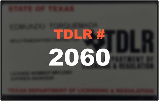 TDLR Mold Remediation Contractor License