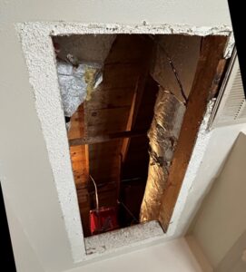 Attic ladder opening — proper framing and installation