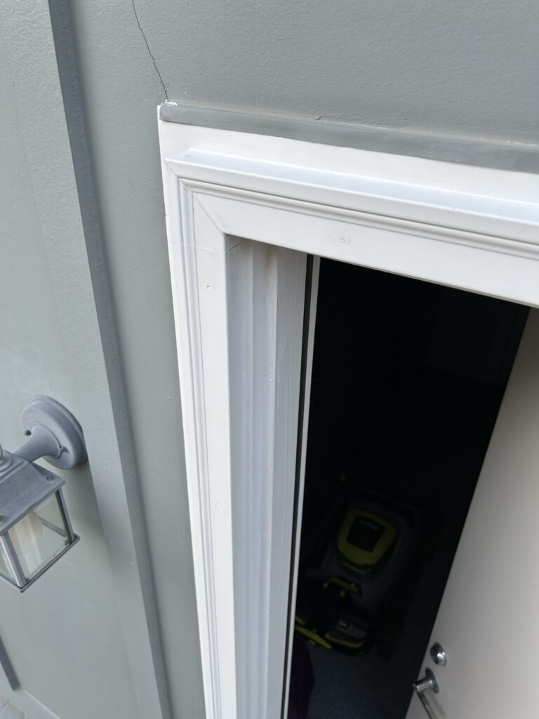 Door frame repair completed by ServiceBeaver DFW handyman