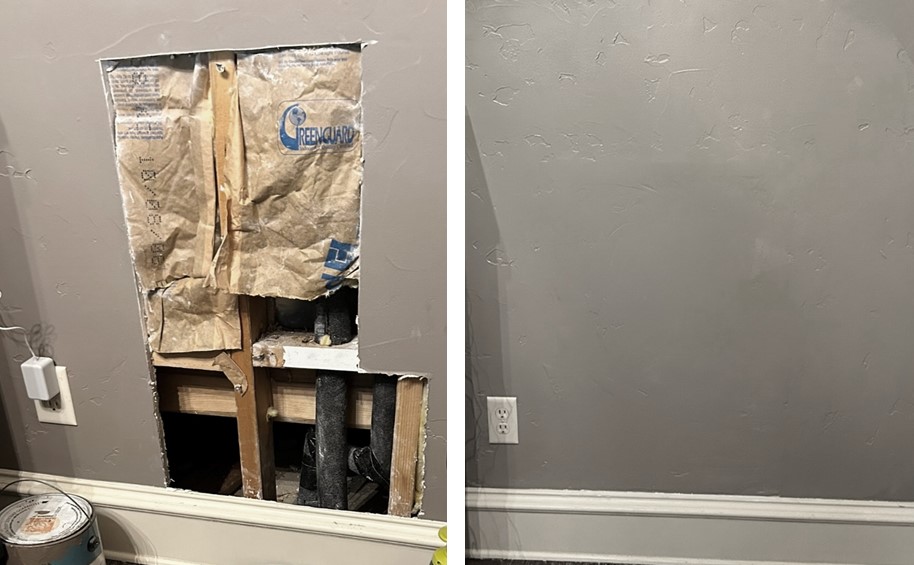Drywall water damage